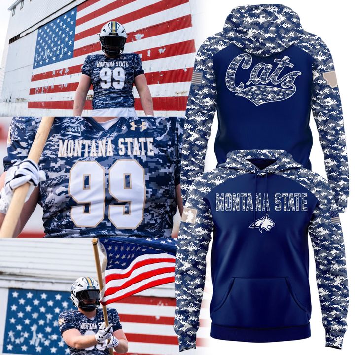 Special 2025 Salute to Service Montana State Football Hoodie