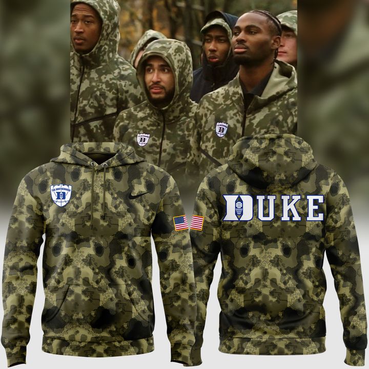 2025 Duke Men's Basketball Salute to Service Camo Hoodie