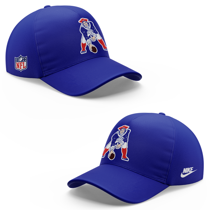 New England Patriots Nike Throwback Historic Royal Pullover Hoodie