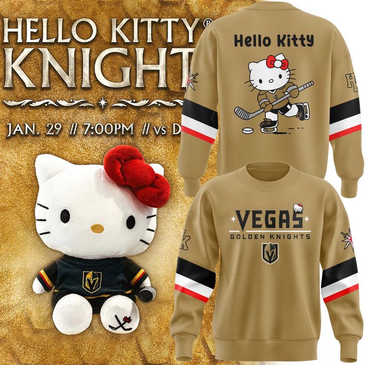 2026 Limited edition Sweatshirt Vegas Golden Knights x Hello Kitty for fans