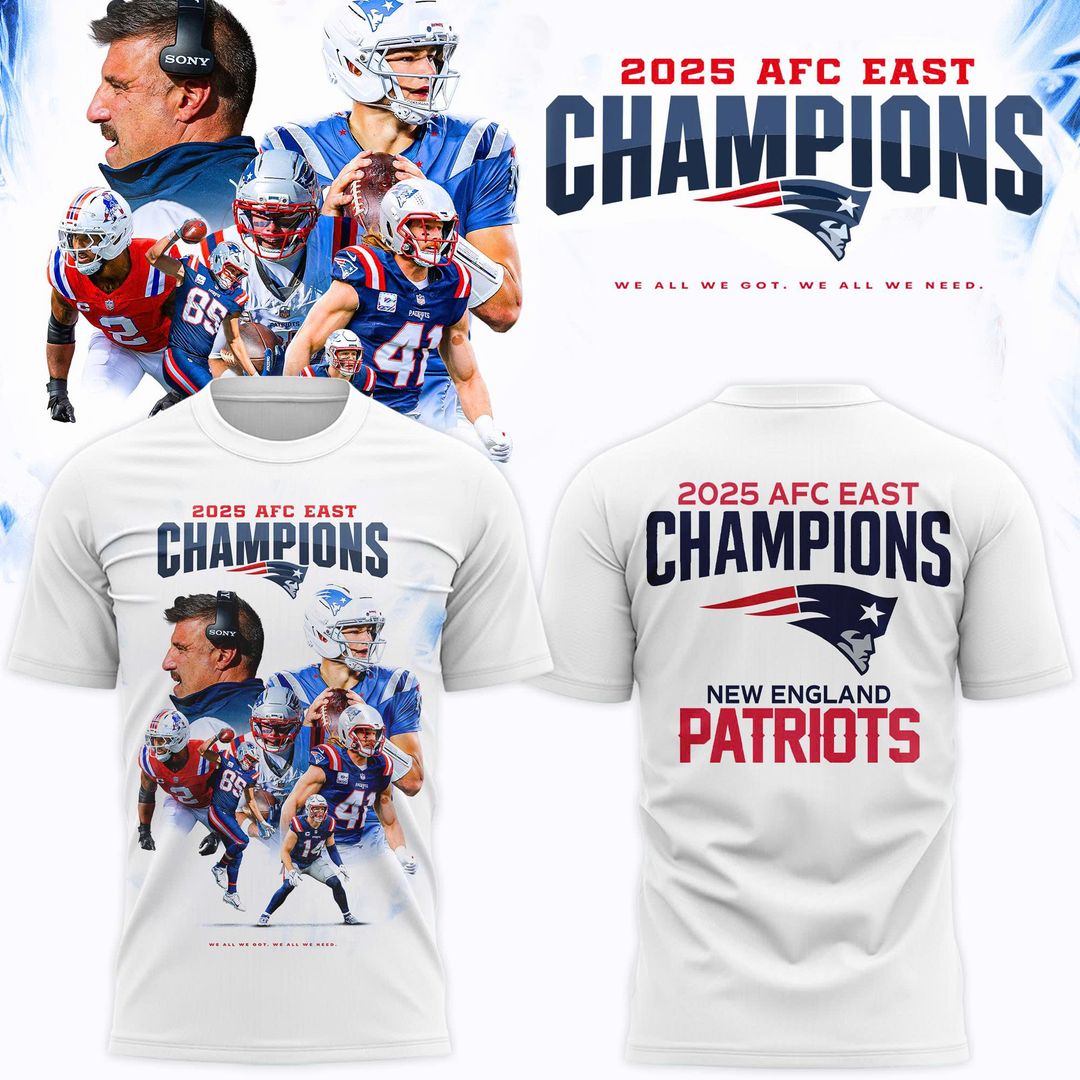 New England Patriots 2025 AFC East Champions T-Shirt Limited Edition