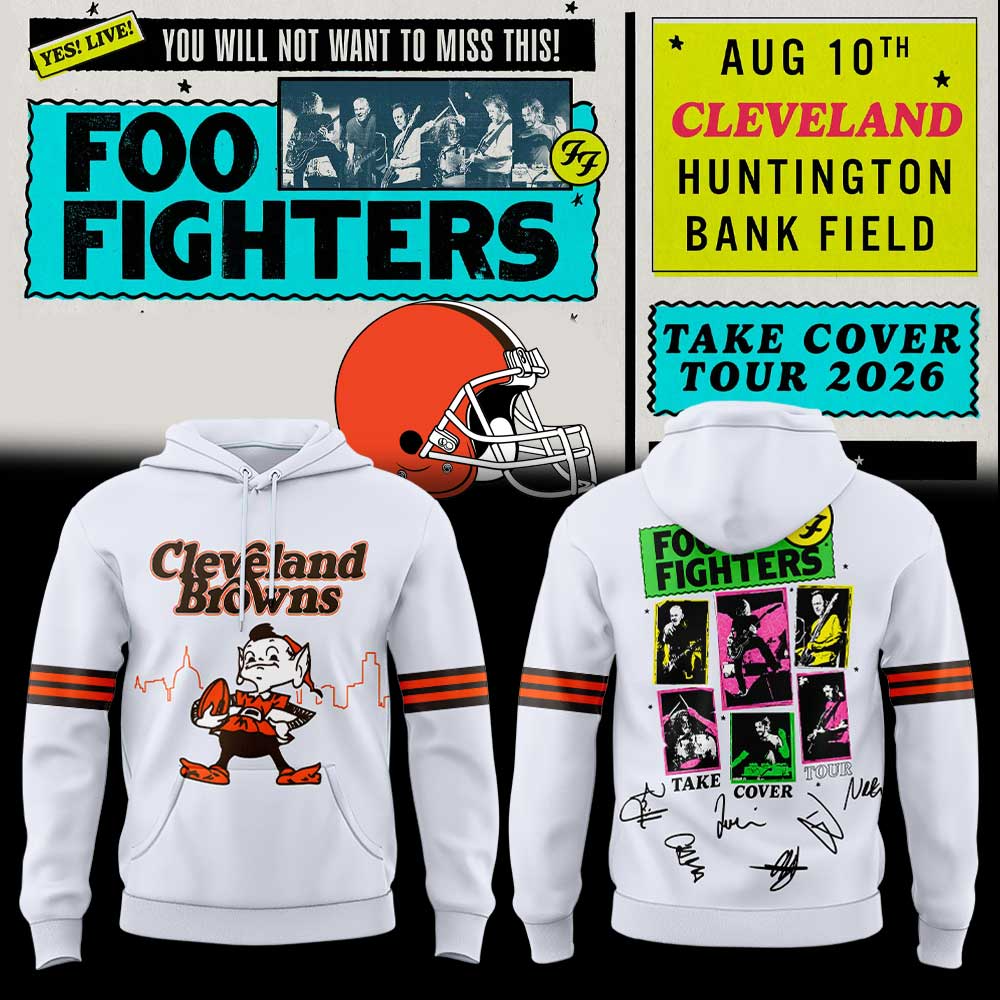 Foo Fighters x Cleveland Browns - Take Cover Tour 2026 Hoodie