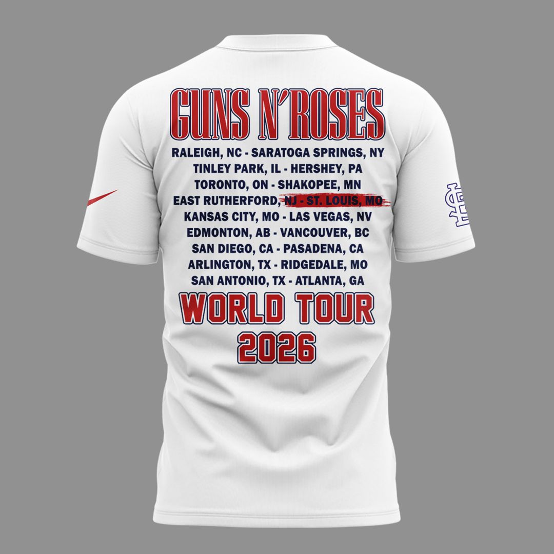 Limited Edition Guns N' Roses x St. Louis Cardinals - World Tour 2026 T-Shirt