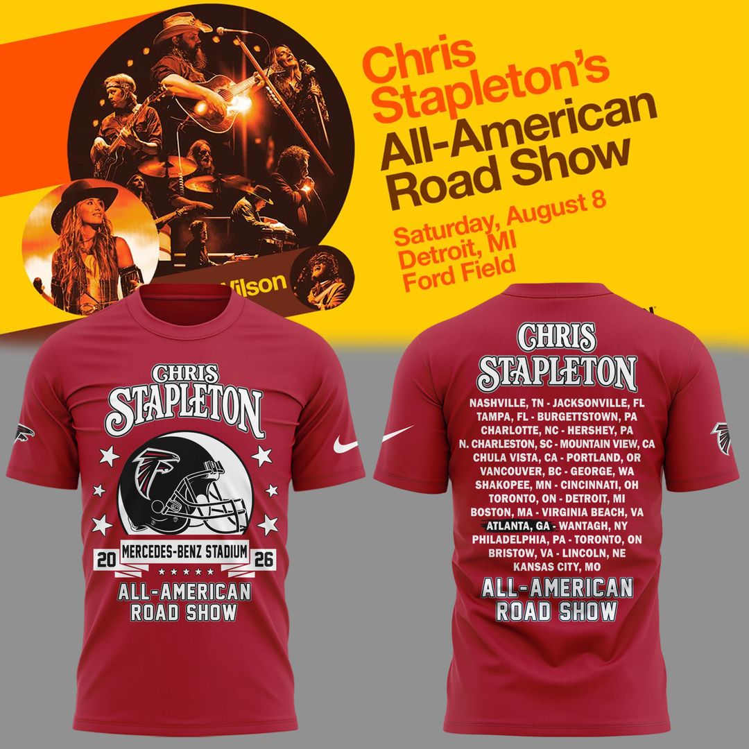 Chris Stapleton x Atlanta Falcons - All American Road Show 2026 T-Shirt