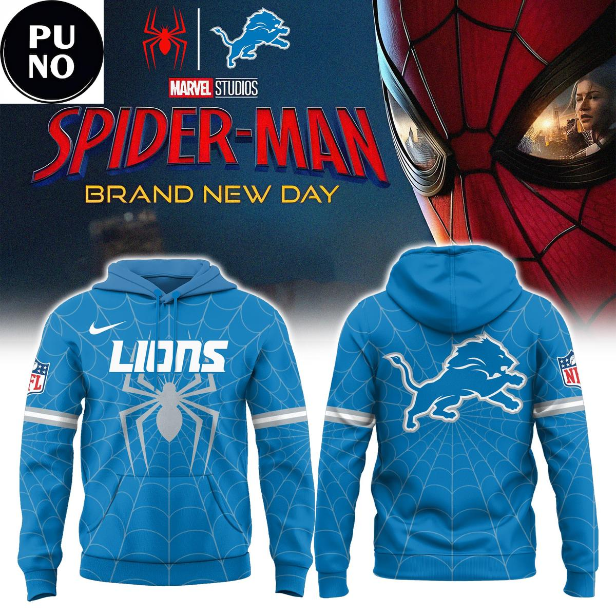 Detroit Lions x Spider-Man Limited Edition Hoodie