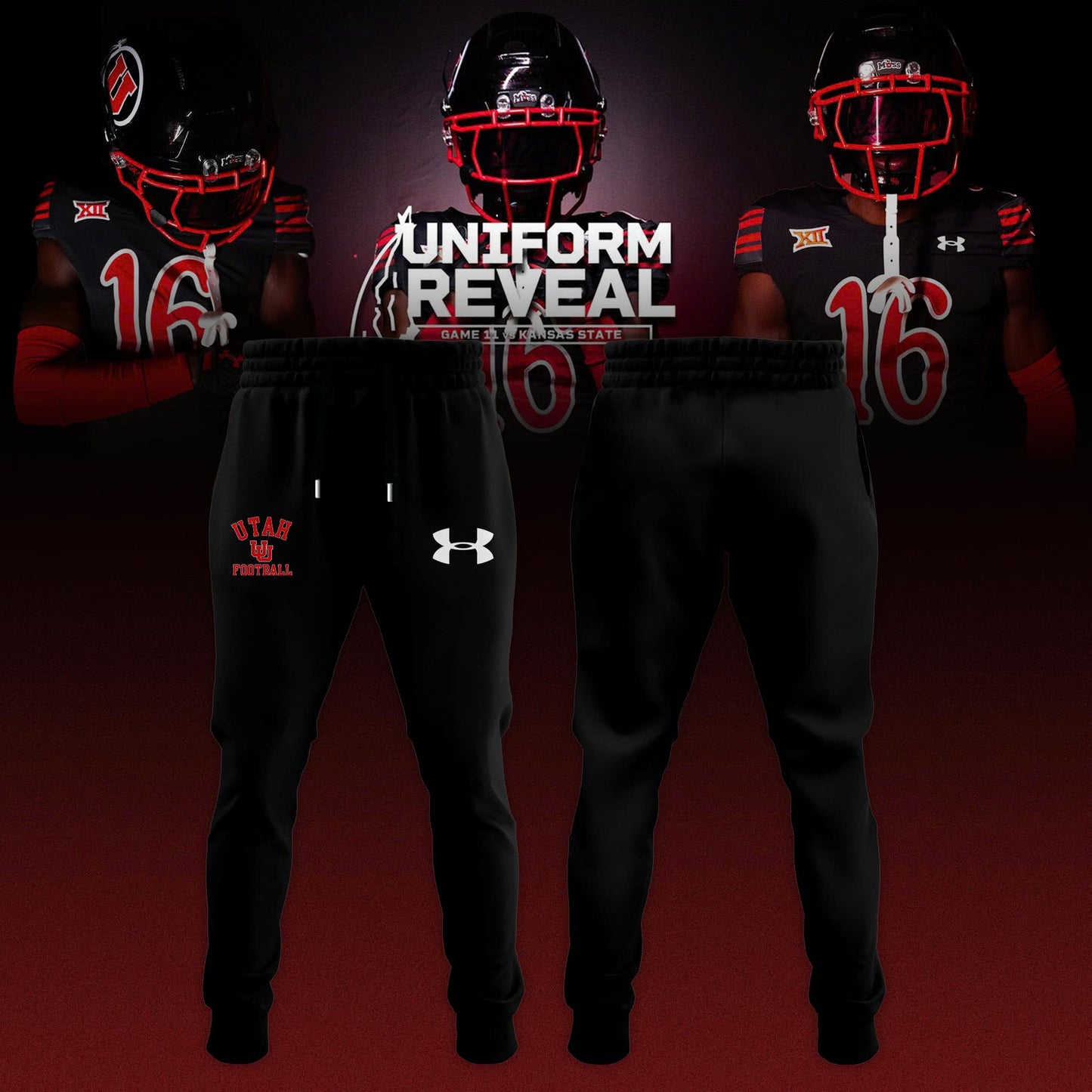 Utah Utes Black Throwbacks Combo Hoodie
