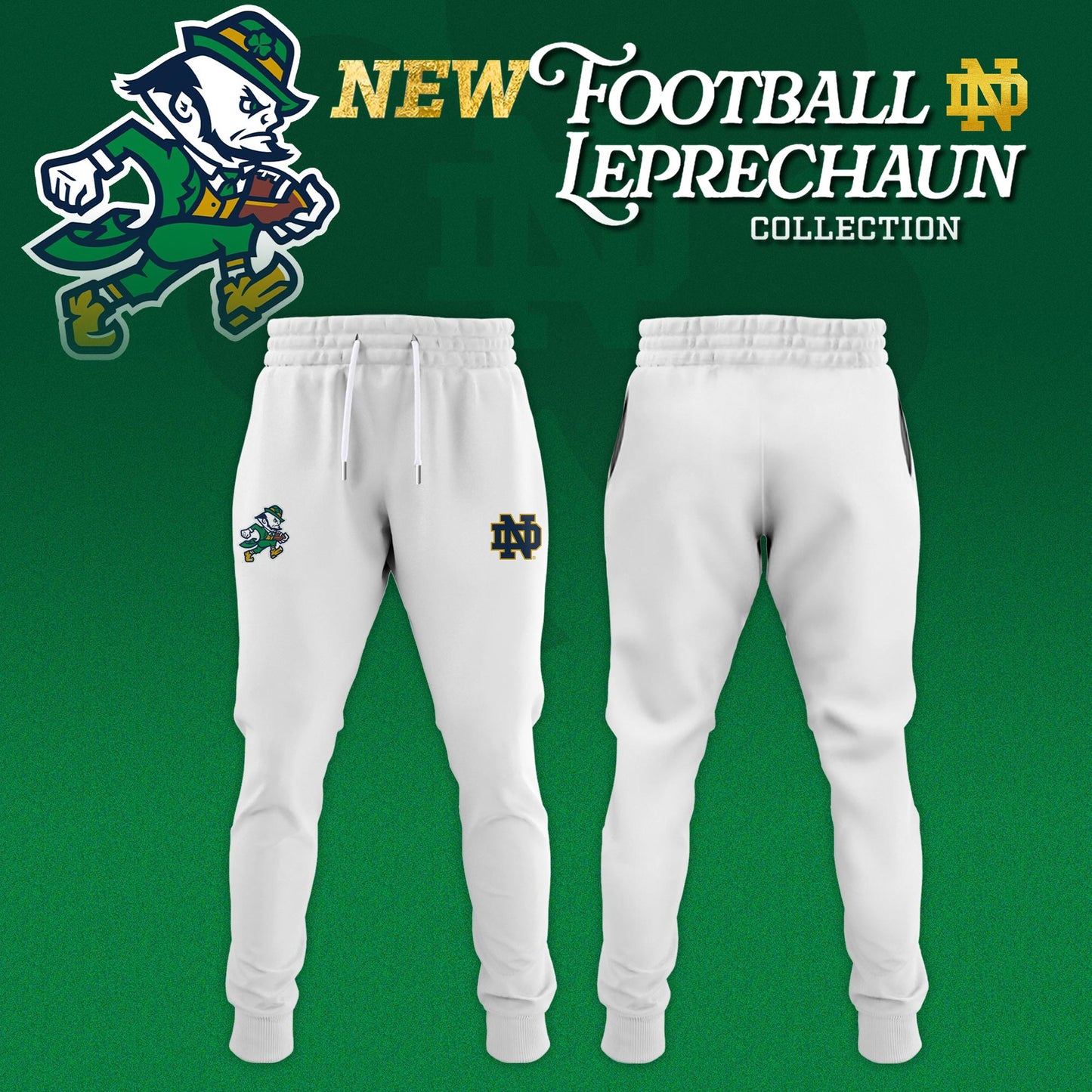 Notre Dame Fighting Irish Football Leprechaun Limited Editions 2025 Hoodie White