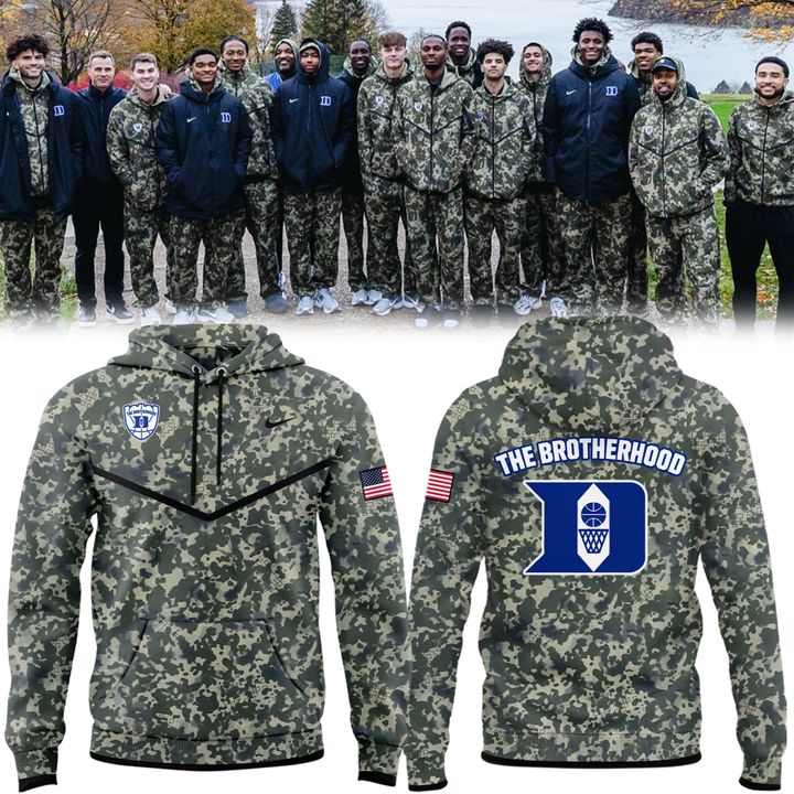 2025 Duke Men's Basketball Salute to Service Camo Hoodie