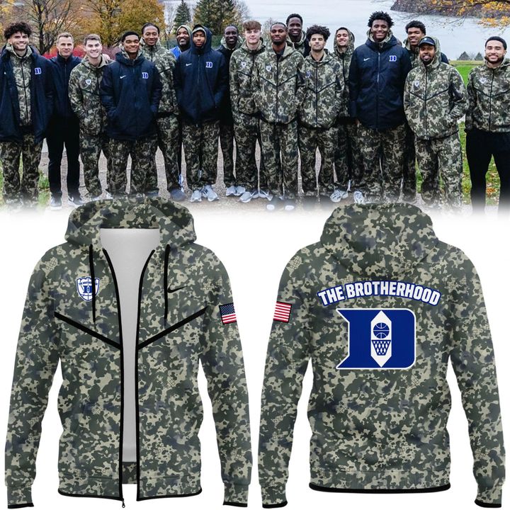 2025 Limited Edition Camo Zip Hoodie Duke Men’s Basketball Military Appreciation