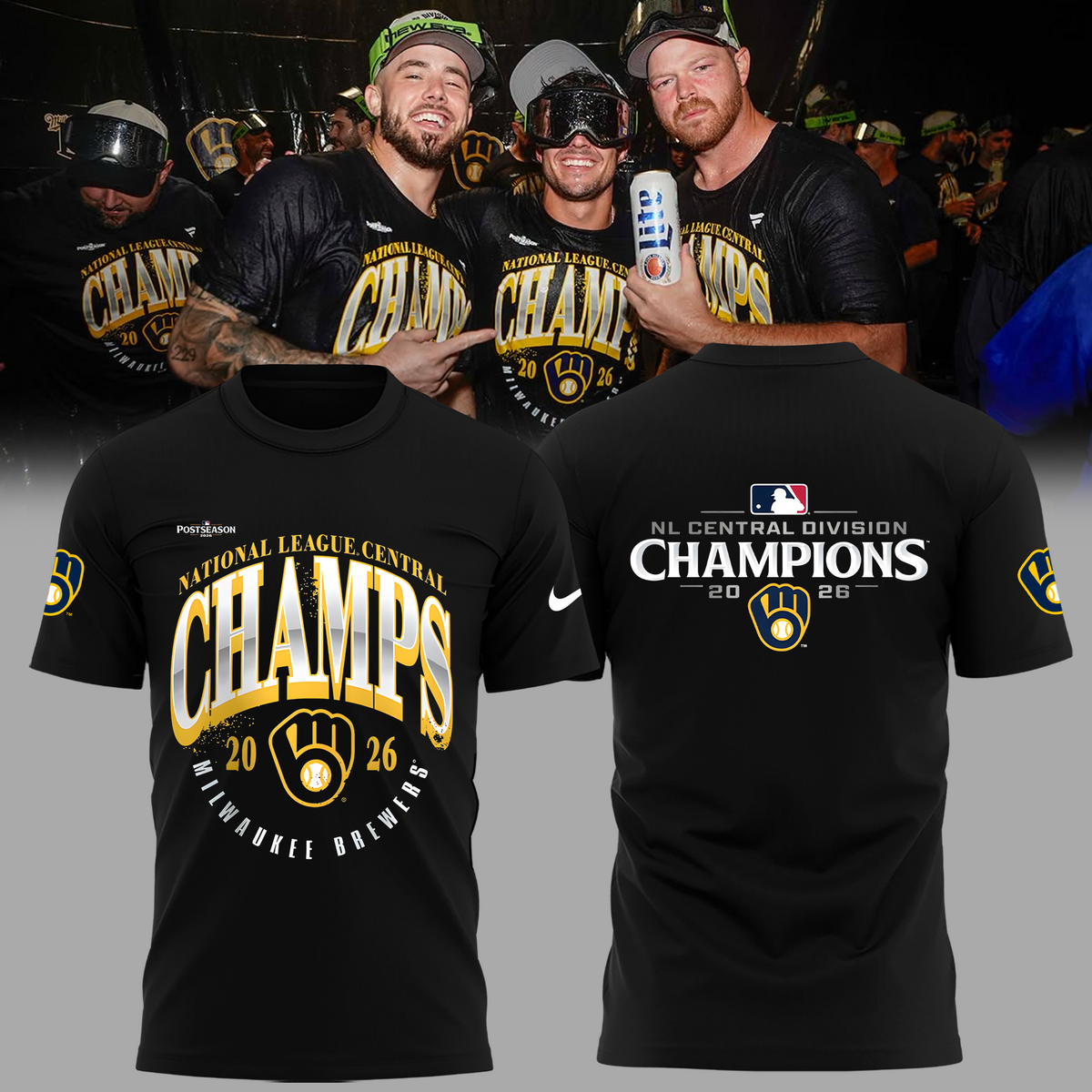 Limited Edition Milwaukee Brewers 2026 NL Central Division Champions T-shirt