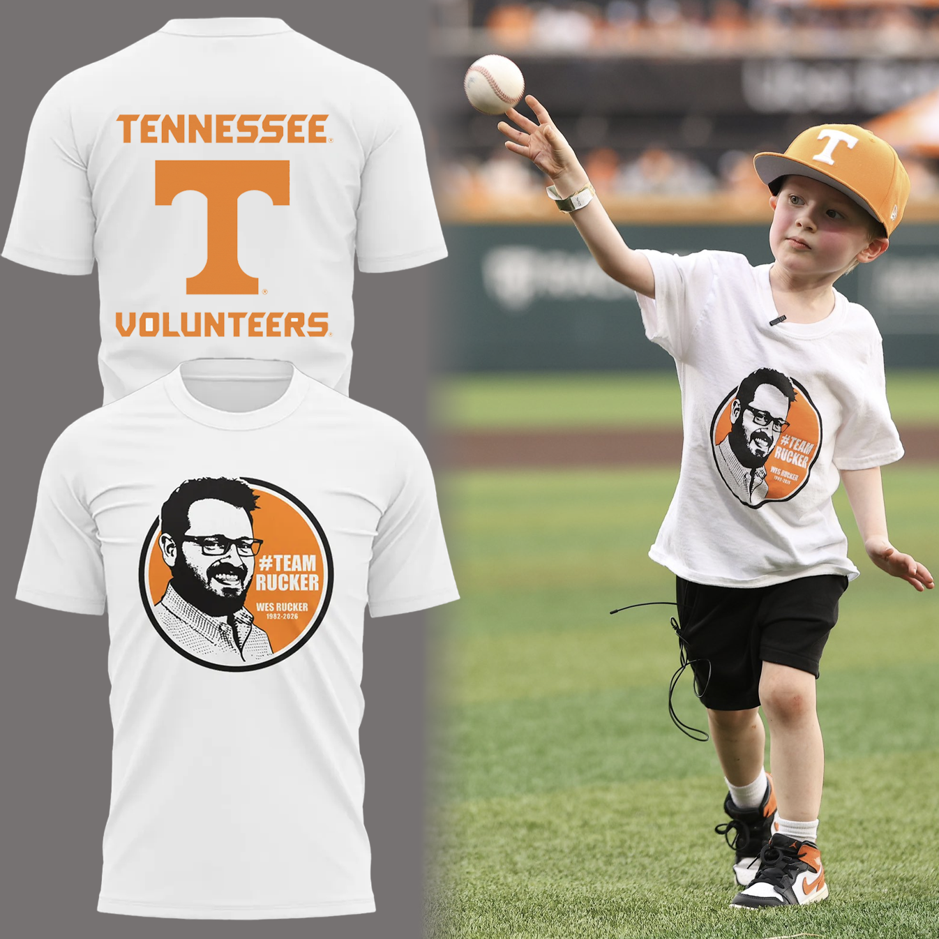 Tennessee Volunteers Wes Rucker Memorial T-Shirt - Limited Edition