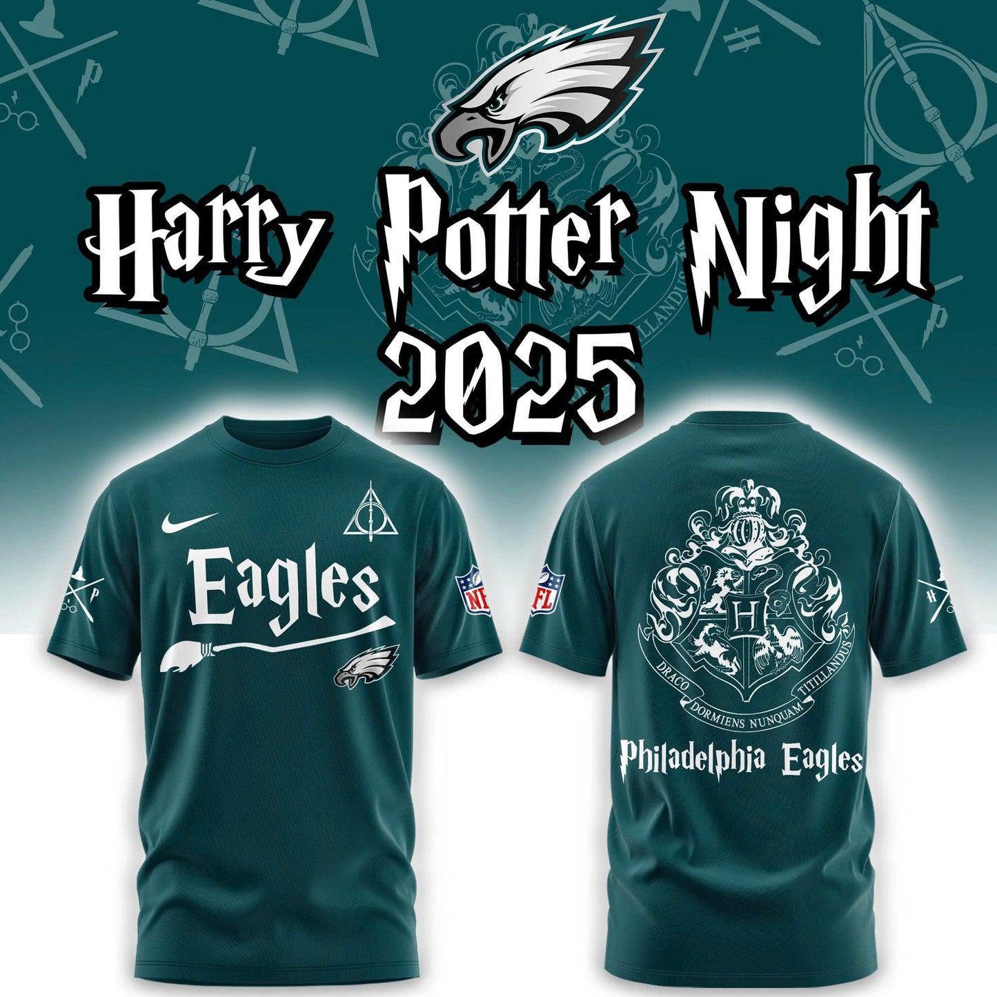 Philadelphia Eagles Harry Potter 2025 Combo Tshirt