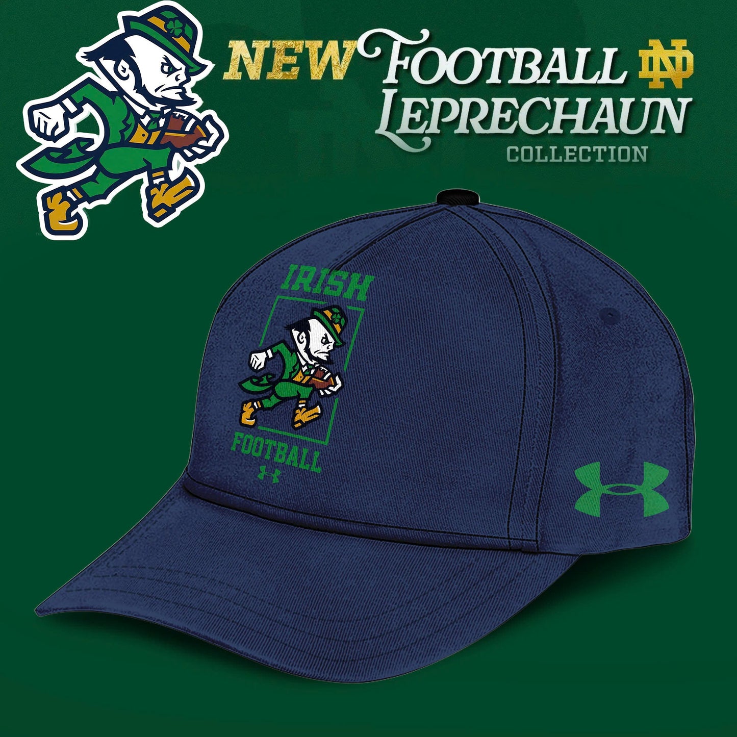 Notre Dame Fighting Irish Football Leprechaun Limited Editions 2025 Hoodie Navy