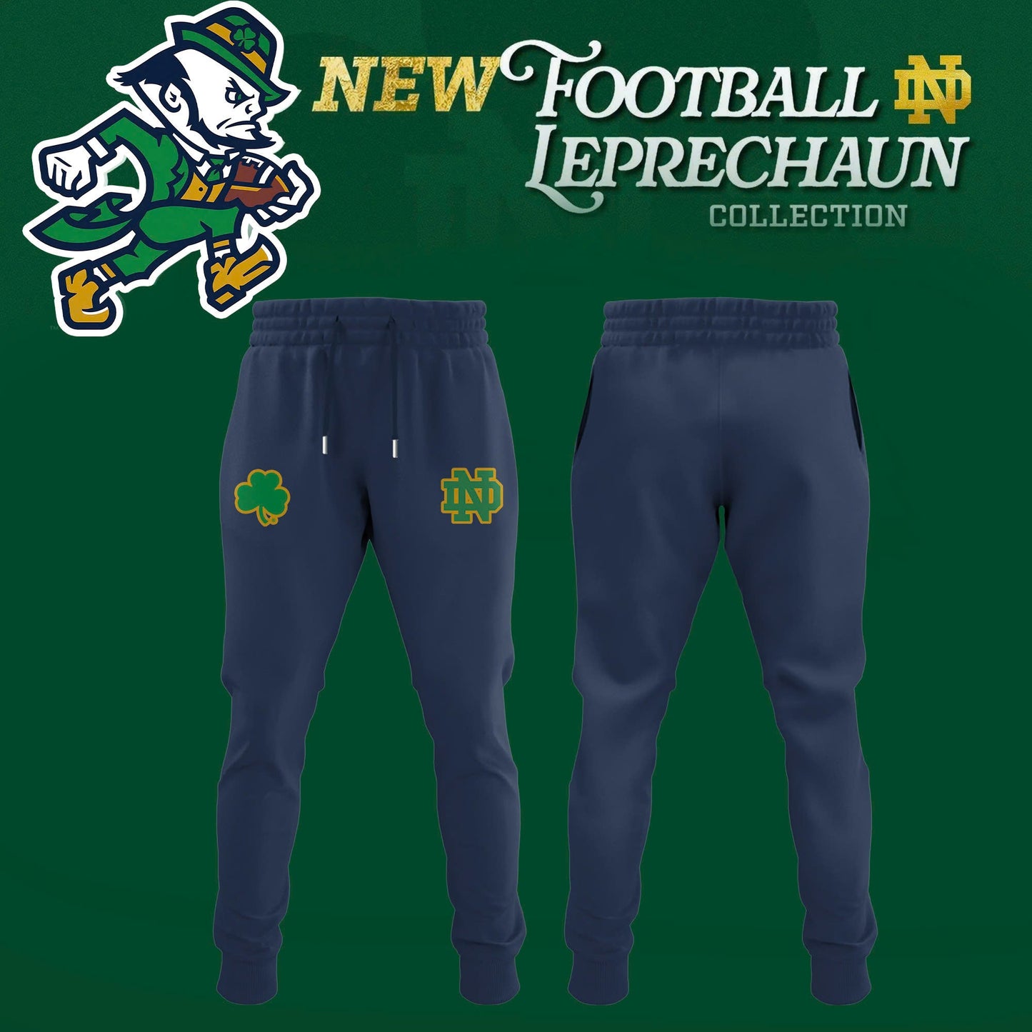 Notre Dame Fighting Irish Football Leprechaun Limited Editions 2025 Hoodie Navy