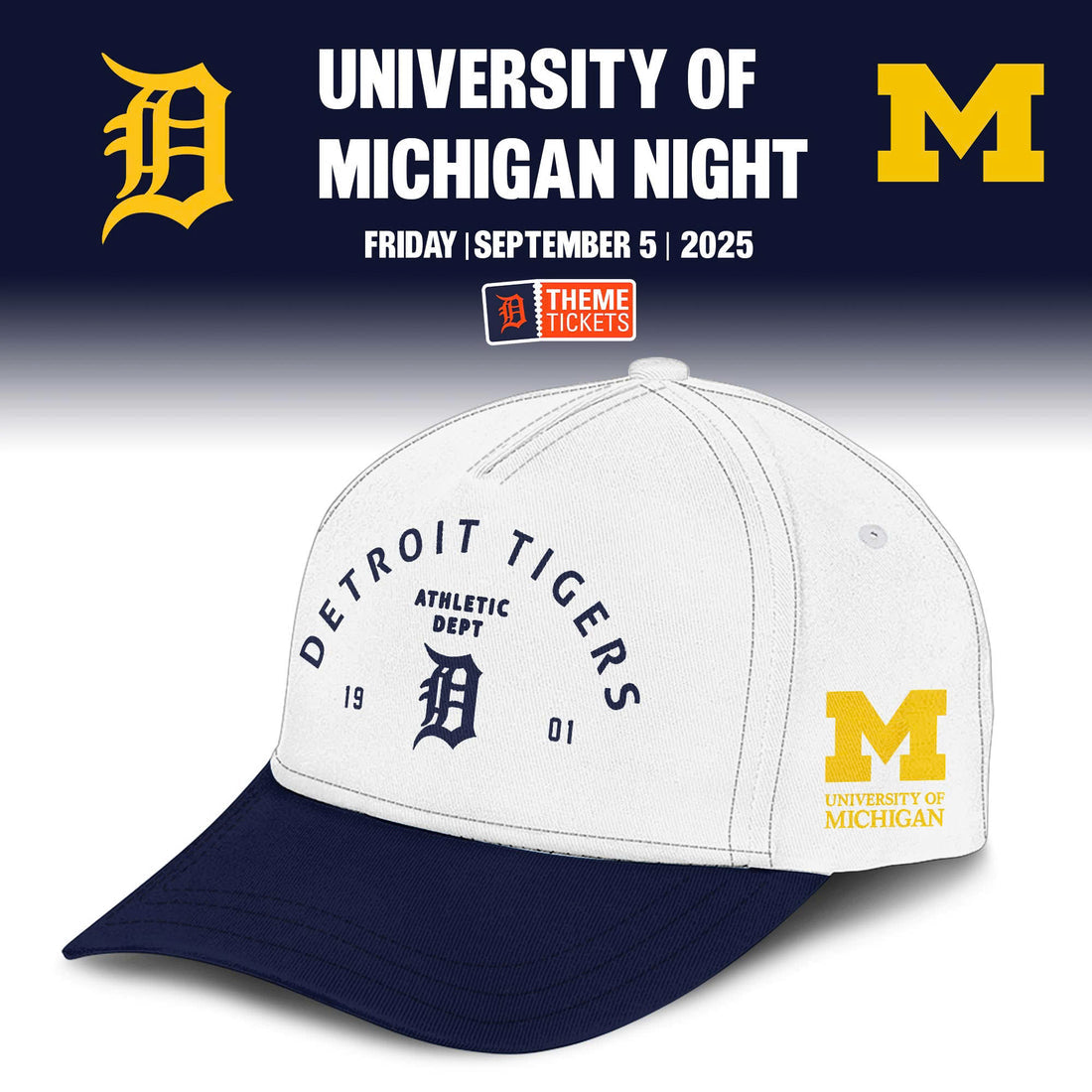 Detroit Tigers x Michigan Wolverines Night Game 2025 Limited Edition Shirt