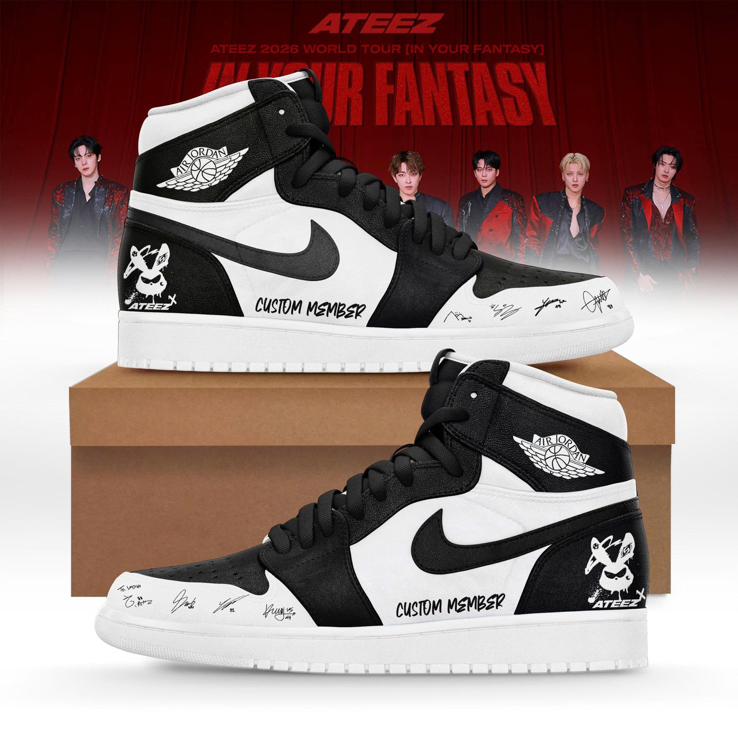 Ateez – In Your Fantasy World Tour 2026 Limited Edition Custom AJ1 Sneakers