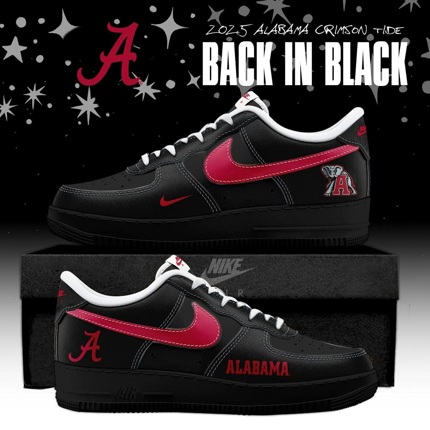 Alabama Crimson Tide Back In Black 2025 AF1 Special Edition