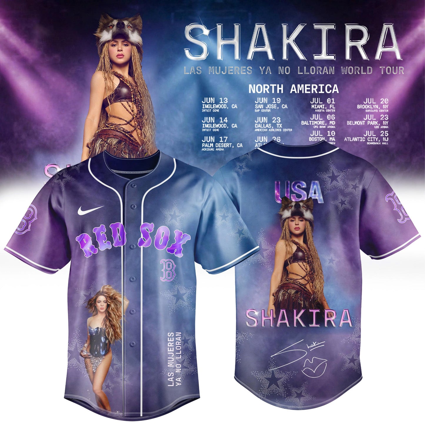 Boston Red Sox x Las Mujeres Ya No Lloran World Tour 2026 Edition Jersey