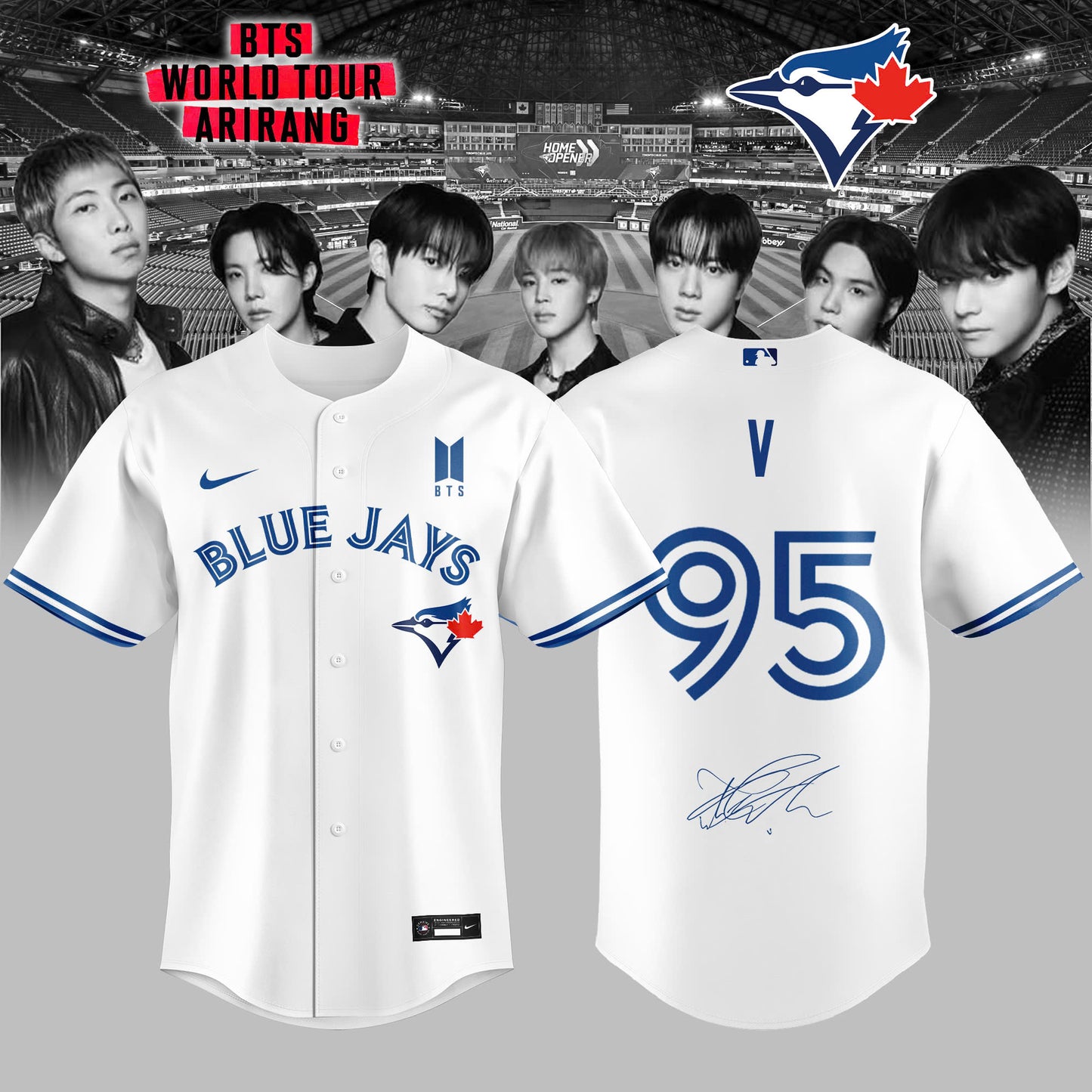 Toronto Blue Jays x V 95 BTS World Tour 2026 Limited Edition Jersey