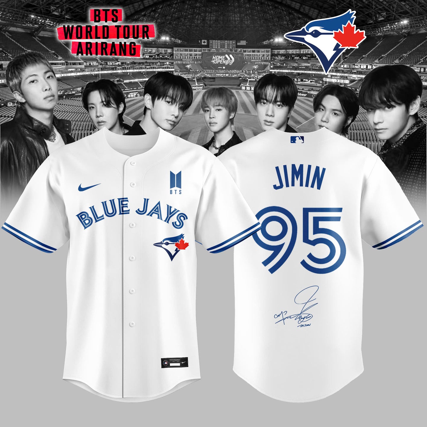 Toronto Blue Jays x JIMIN 95 BTS World Tour 2026 Limited Edition Jersey