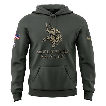 Special 2025 Salute To Service Minnesota Vikings Combo Hoodie