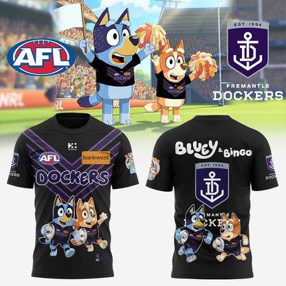 Limited Edition Fremantle Dockers x Bluey and Bingo Shirt