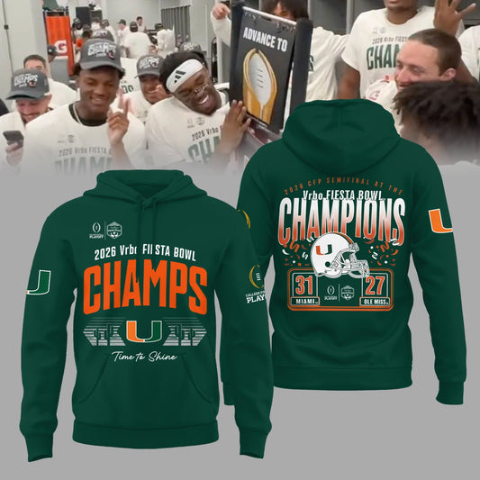 Miami Hurricanes CFP 2026 Fiesta Bowl Champions Limited Edition Hoodie
