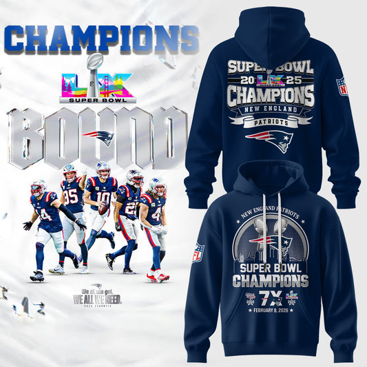 Limited Edition PATRIOTS CHAMPIONS Super Bowl LX Hoodie