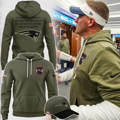 Special New New England Patriots Salute to Service 2025 Hoodie