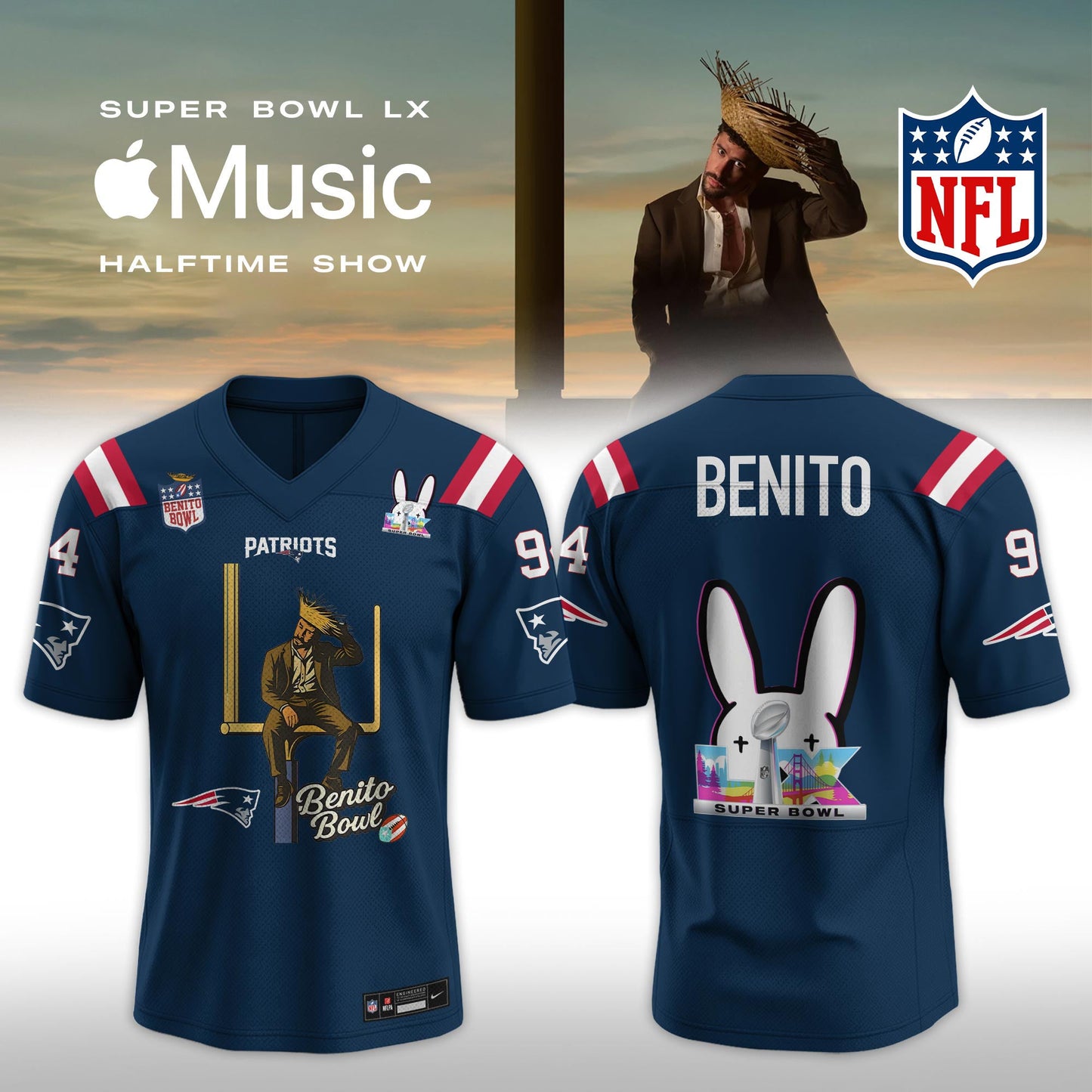 New England Patriots x Bad Bunny Super Bowl LX The Halftime Show Special Edition Jersey
