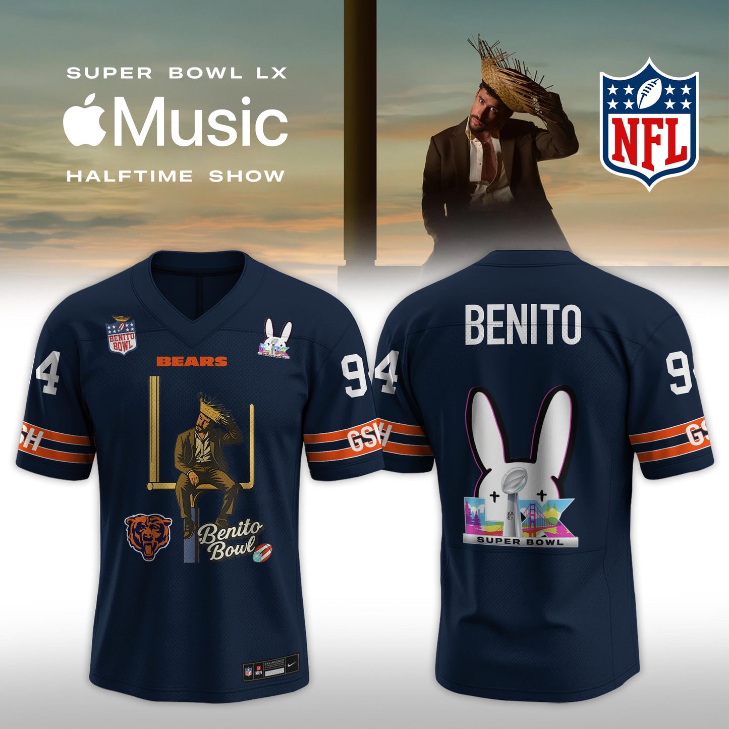 Chicago Bears x Bad Bunny Super Bowl LX The Halftime Show Special Edition Jersey
