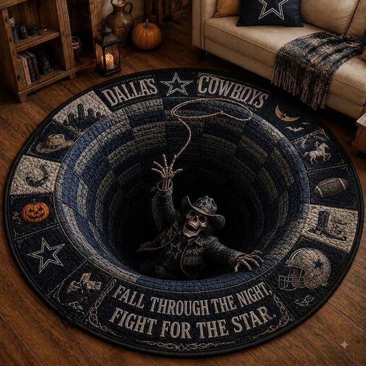 Limited Edition Dallas Cowboys 2026 Halloween Quilted Round Rug, Mats