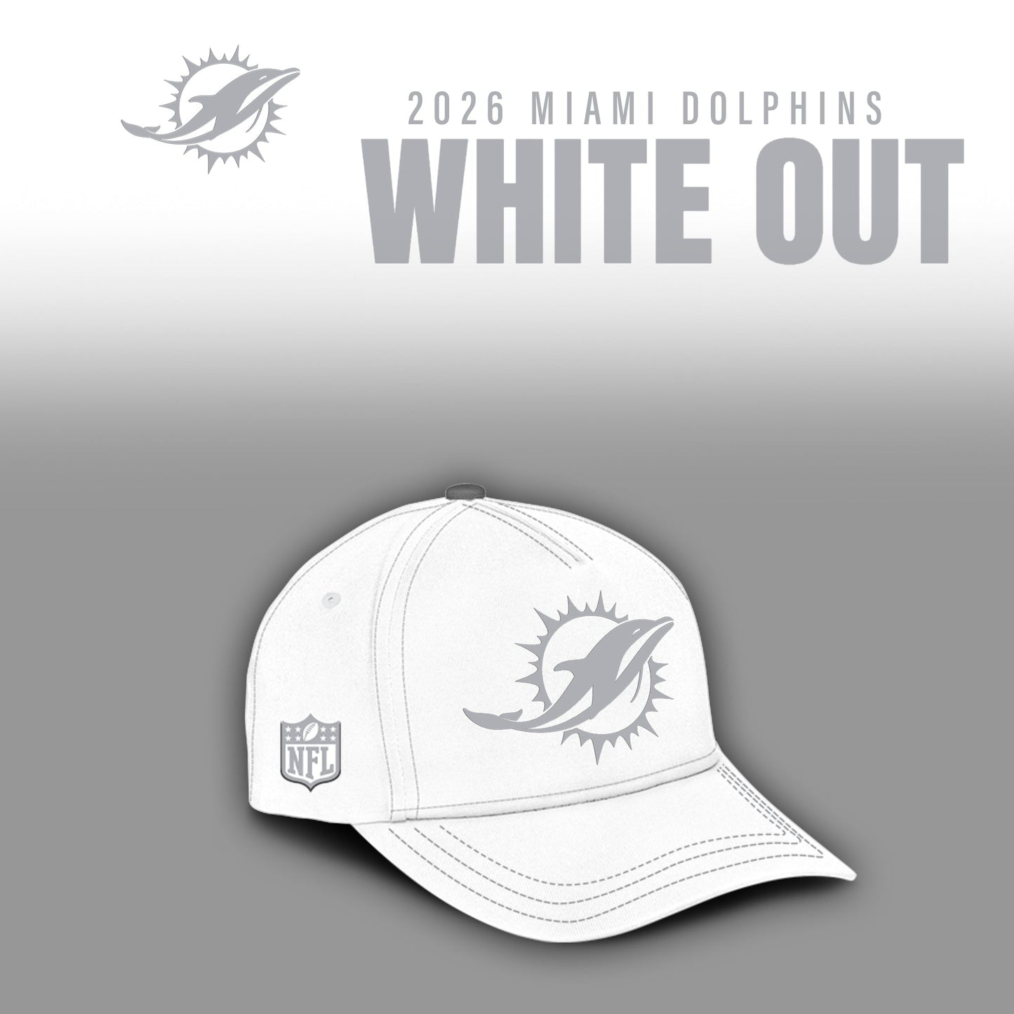 Miami Dolphins 2025 Winter White Out Combo Hoodie