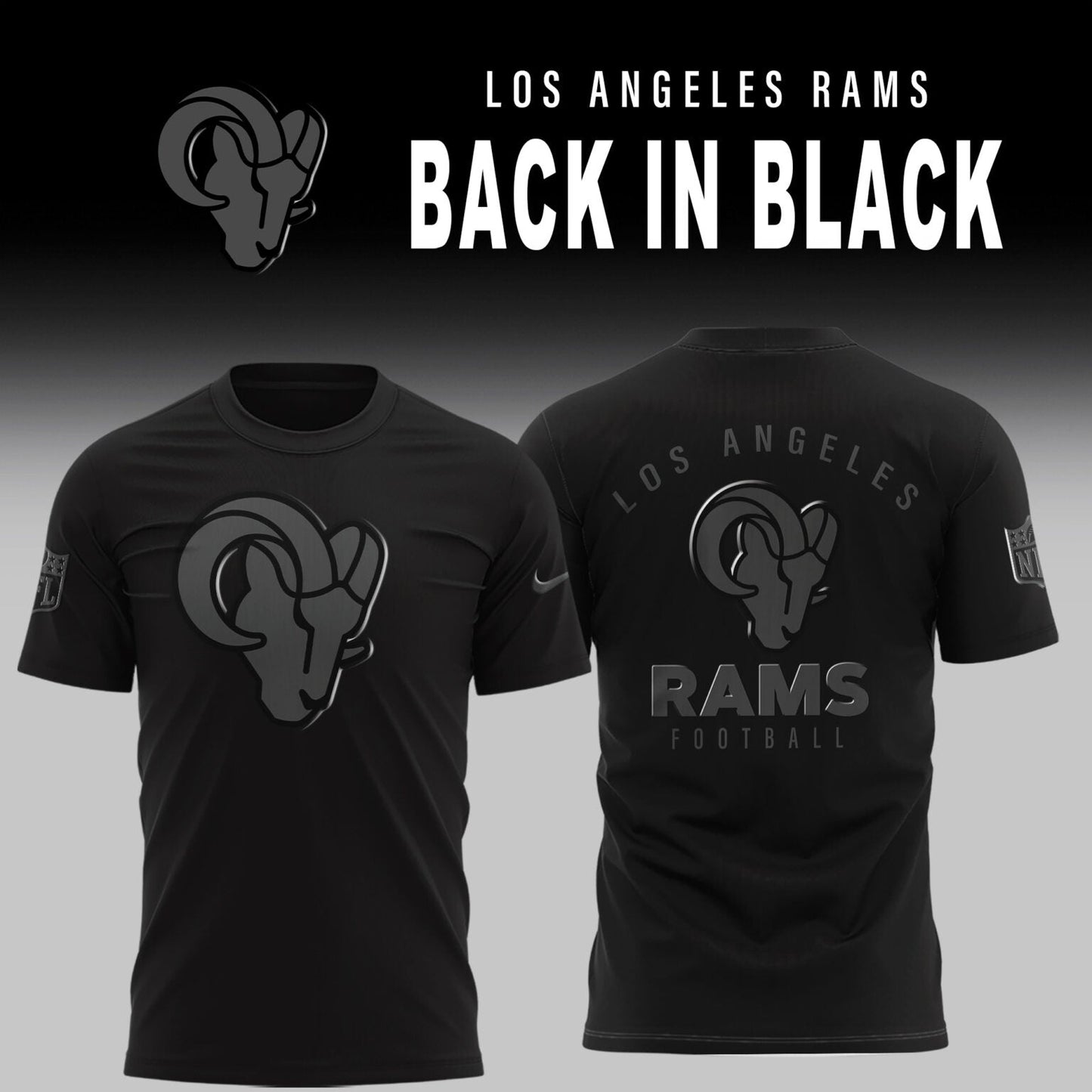 Los Angeles Rams 2025 Back In Black Limited Edition Combo TShirt