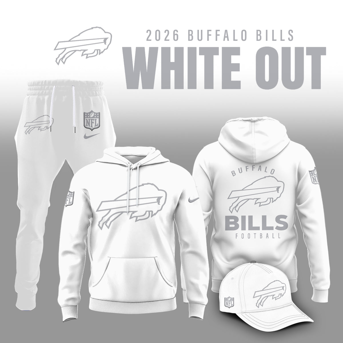 Buffalo Bills 2026 White Out Limited Edition Hoodie