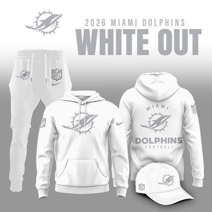 Miami Dolphins 2026 White Out Limited Edition Hoodie