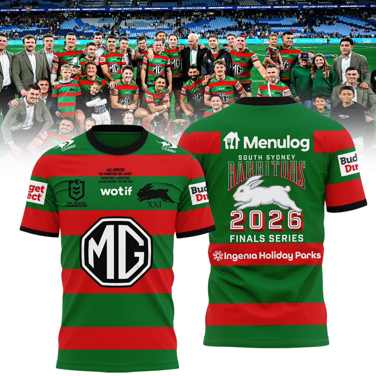 South Sydney Rabbitohs - Jai Arrow 100th Rabbitohs game - You'll Never Walk Alone T-Shirt