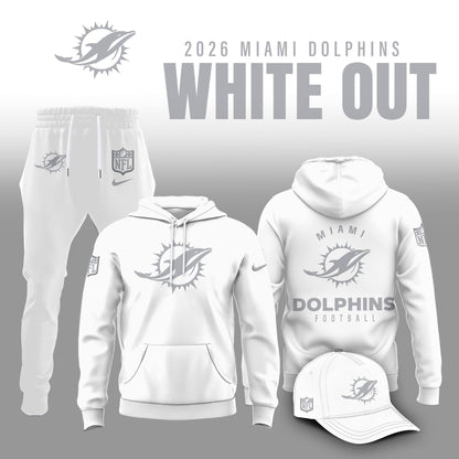 Miami Dolphins 2025 Winter White Out Combo Hoodie