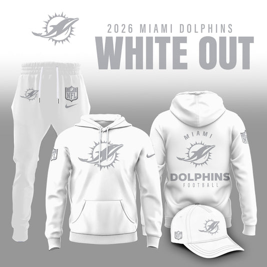 Miami Dolphins 2025 Winter White Out Combo Hoodie