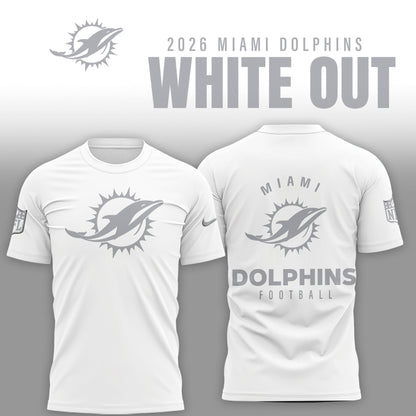 Miami Dolphins 2025 Winter White Out Combo TShirt