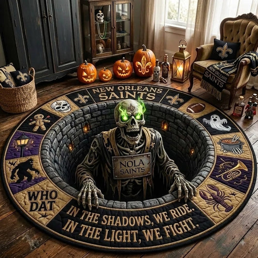 Limited Edition New Orleans Saints 2026 Halloween Quilted Round Rug, Mats
