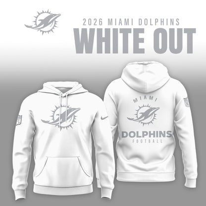Miami Dolphins 2025 Winter White Out Combo Hoodie