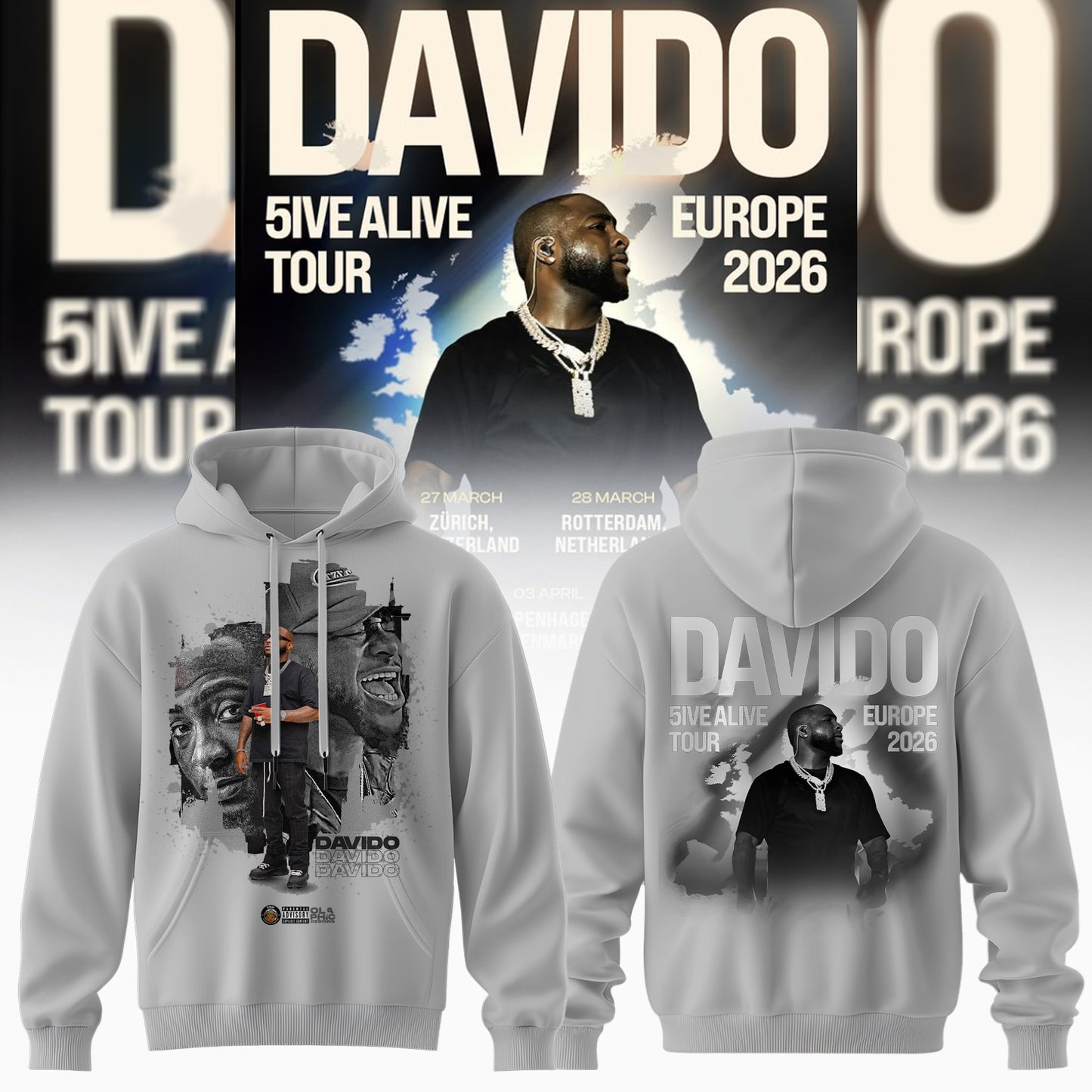 Davido – 5IVE ALIVE TOUR – EUROPE 2026 Collection