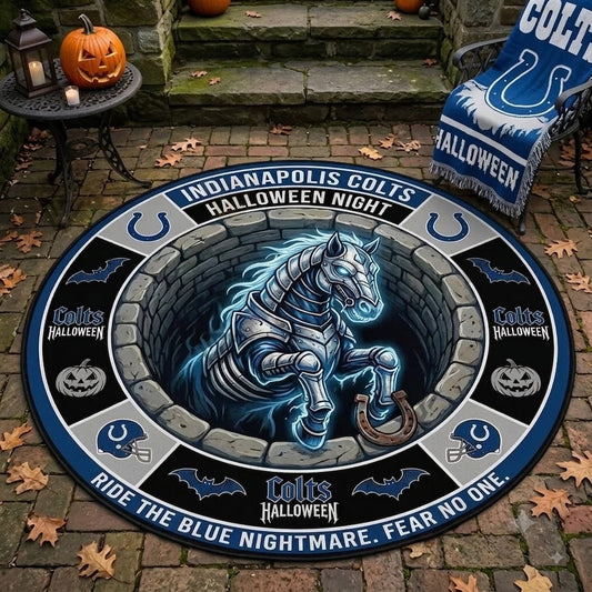 Limited Edition Indianapolis Colts 2026 Halloween Quilted Round Rug, Mats