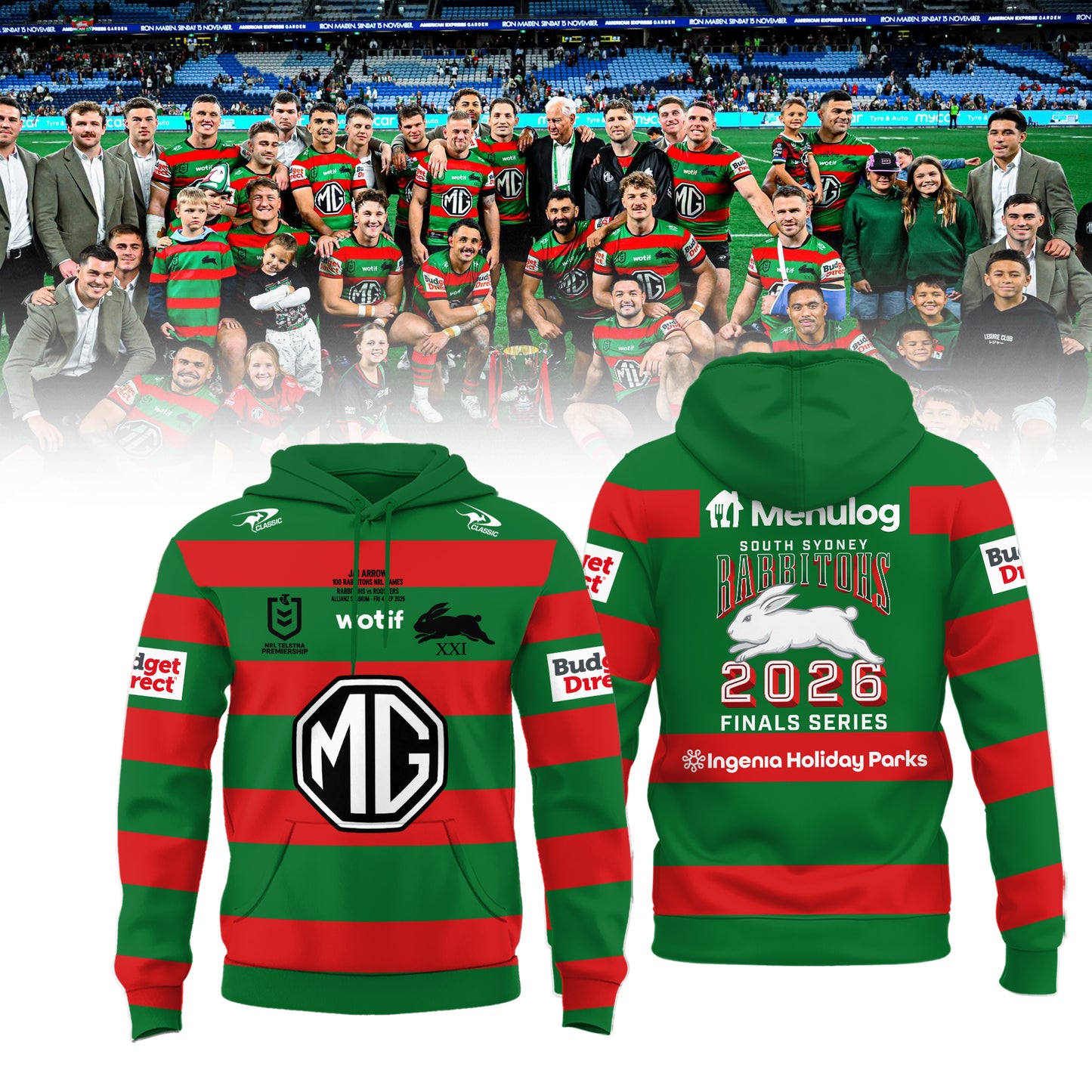 South Sydney Rabbitohs - Jai Arrow 100th Rabbitohs game - You'll Never Walk Alone Hoodie