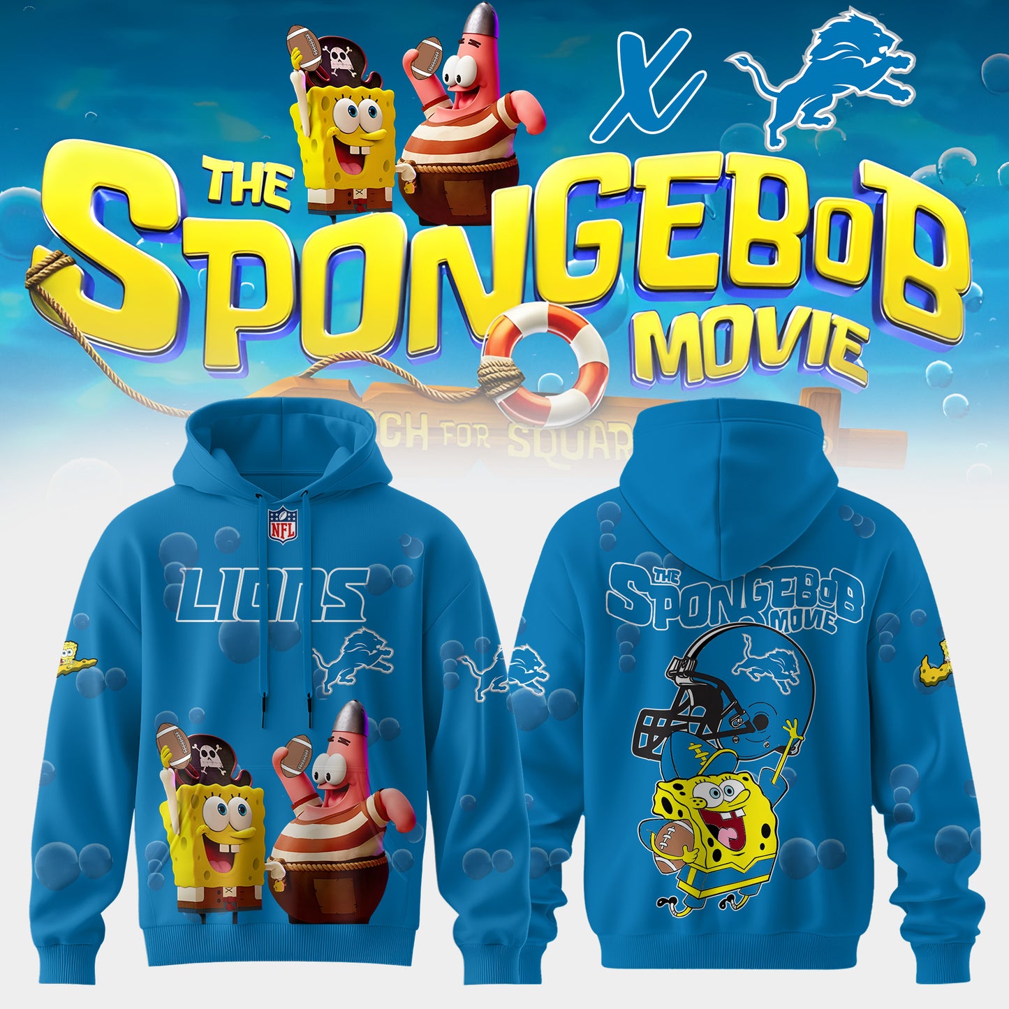 Detroit Lions x SpongeBob Limited Edition – Hoodie V2