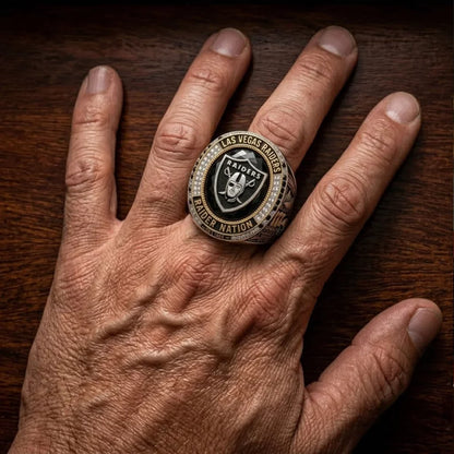 Limited Edition Las Vegas Raiders Round Engraved Ring