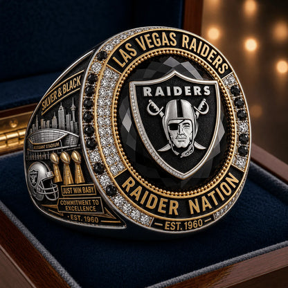 Limited Edition Las Vegas Raiders Round Engraved Ring