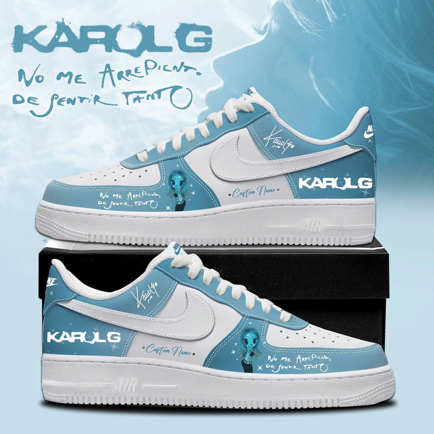 KaRol G Album “NO ME ARREPIENTO DE SENTIR TANTO” 🩵 – Shoes