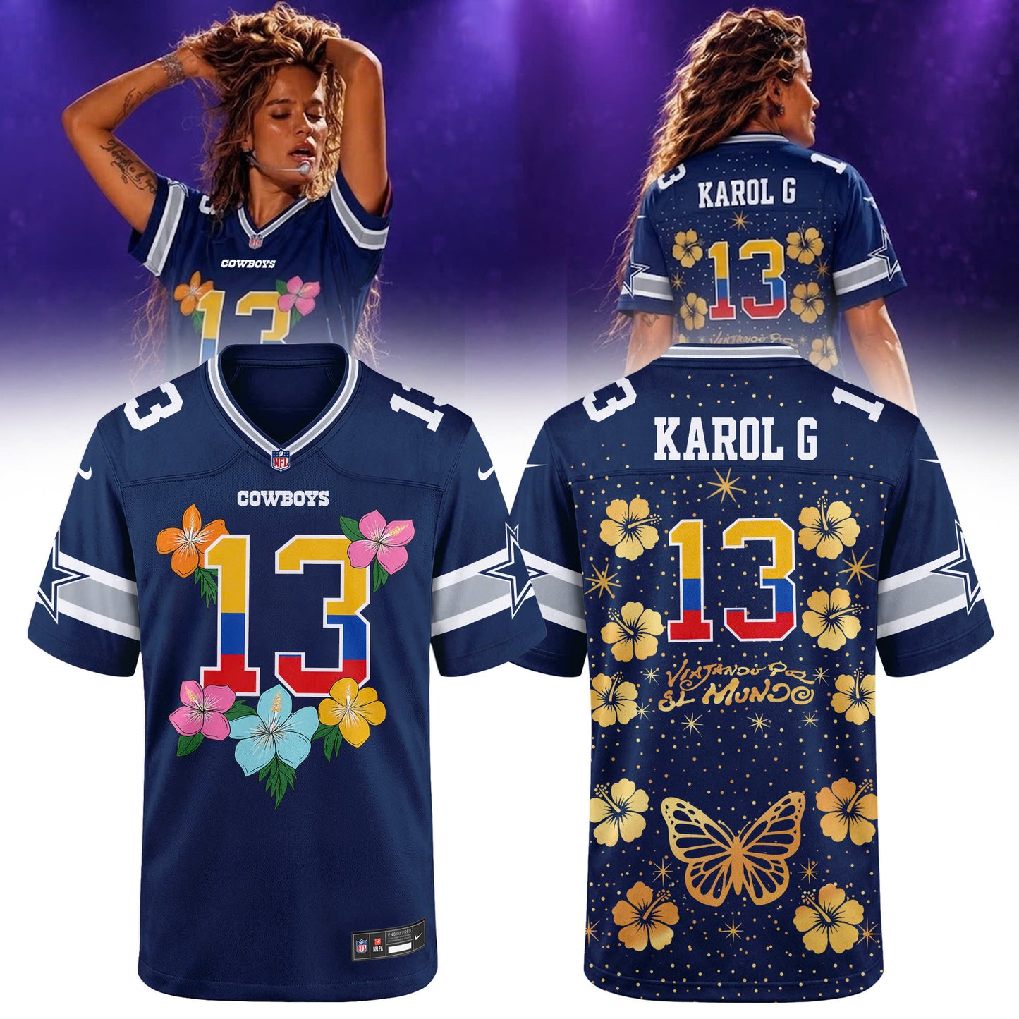 Dallas Cowboys x Karol G Viajando Por El Mundo Tropitour 2027 Jersey